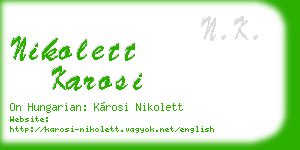 nikolett karosi business card