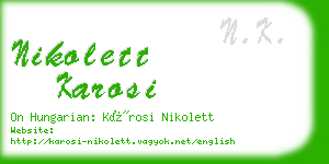 nikolett karosi business card